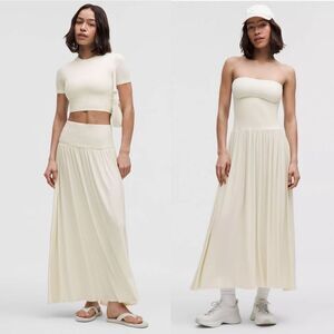 NWT 2 in 1 Maxi Skirt or Strapless Dress - Light Ivory - size XL - Lululemon